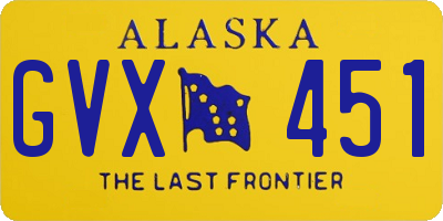 AK license plate GVX451