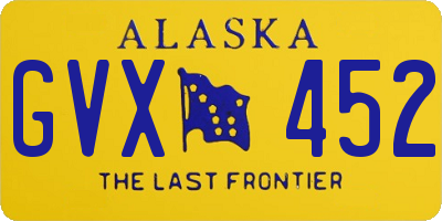 AK license plate GVX452