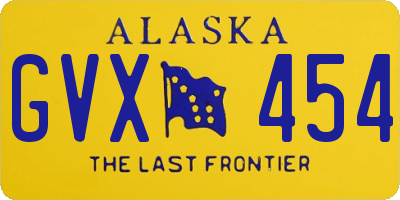 AK license plate GVX454