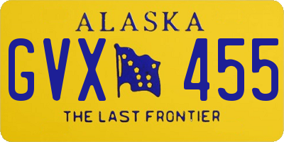 AK license plate GVX455