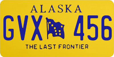 AK license plate GVX456