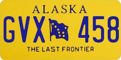 AK license plate GVX458