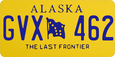 AK license plate GVX462