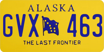 AK license plate GVX463