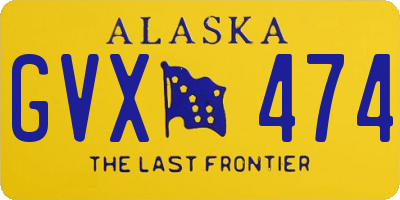 AK license plate GVX474