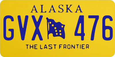 AK license plate GVX476