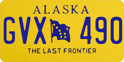 AK license plate GVX490