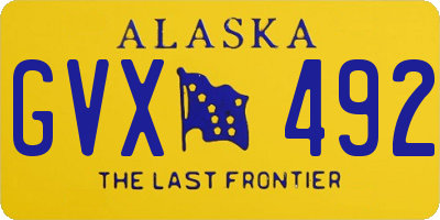 AK license plate GVX492