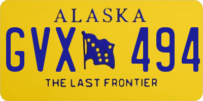 AK license plate GVX494