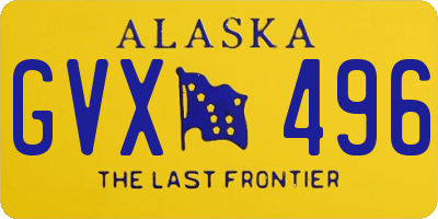 AK license plate GVX496