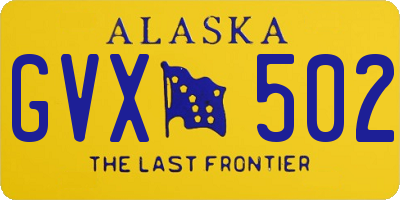 AK license plate GVX502