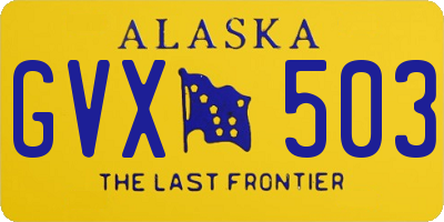 AK license plate GVX503