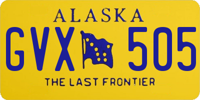 AK license plate GVX505