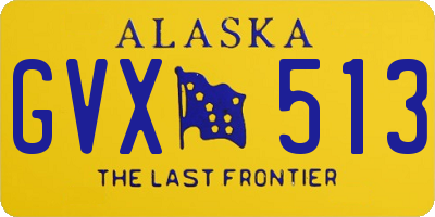 AK license plate GVX513