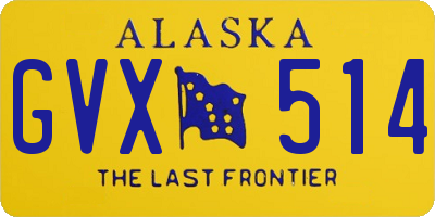 AK license plate GVX514