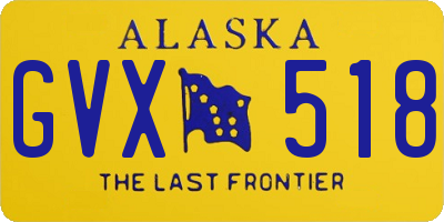 AK license plate GVX518