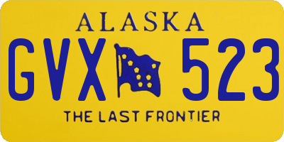 AK license plate GVX523