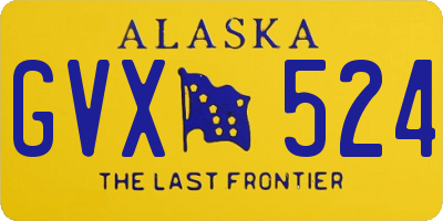 AK license plate GVX524