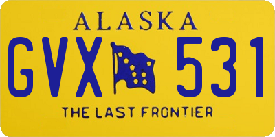 AK license plate GVX531