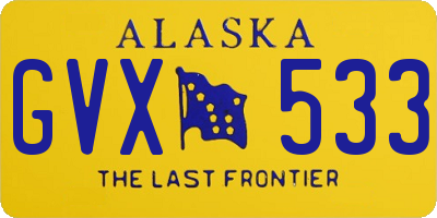 AK license plate GVX533