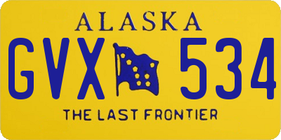 AK license plate GVX534