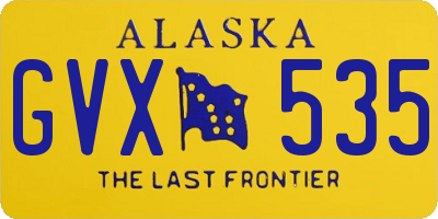 AK license plate GVX535