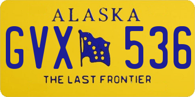 AK license plate GVX536