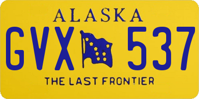 AK license plate GVX537