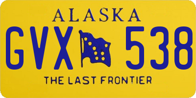 AK license plate GVX538