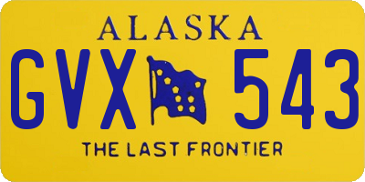 AK license plate GVX543