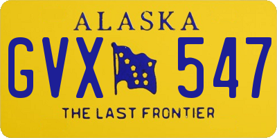 AK license plate GVX547