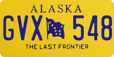 AK license plate GVX548