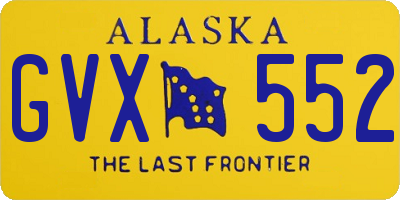 AK license plate GVX552