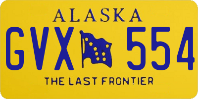 AK license plate GVX554