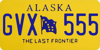 AK license plate GVX555