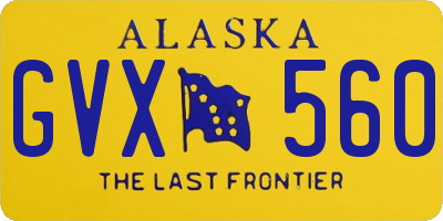 AK license plate GVX560