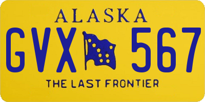 AK license plate GVX567