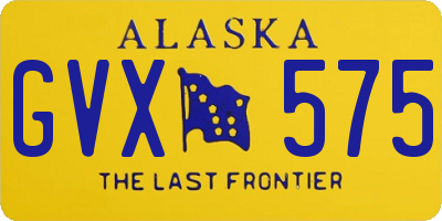 AK license plate GVX575