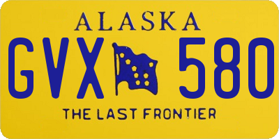 AK license plate GVX580