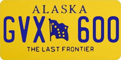 AK license plate GVX600