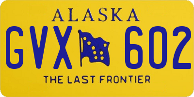 AK license plate GVX602