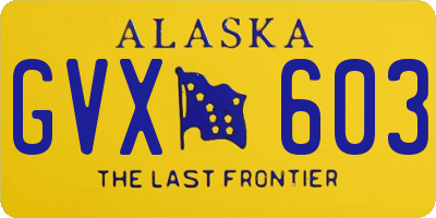 AK license plate GVX603