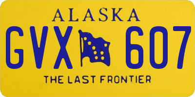 AK license plate GVX607