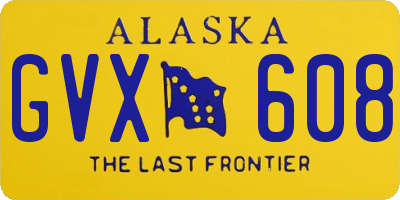 AK license plate GVX608