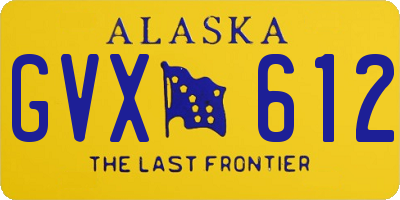 AK license plate GVX612