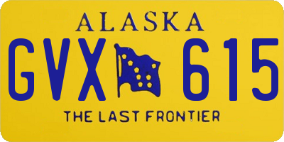 AK license plate GVX615