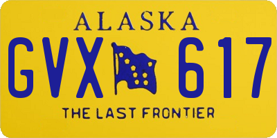 AK license plate GVX617