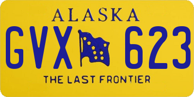 AK license plate GVX623