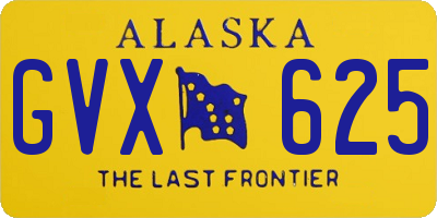 AK license plate GVX625