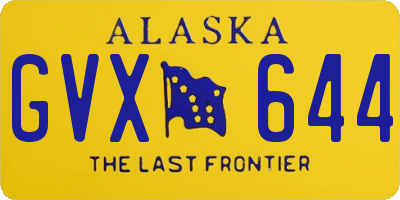 AK license plate GVX644